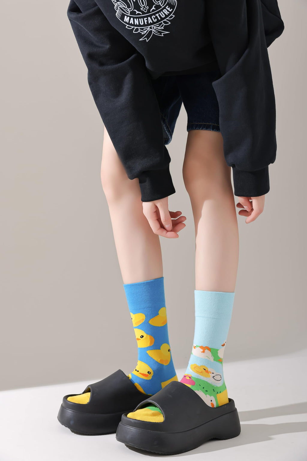 Yellow-white Duck Socks